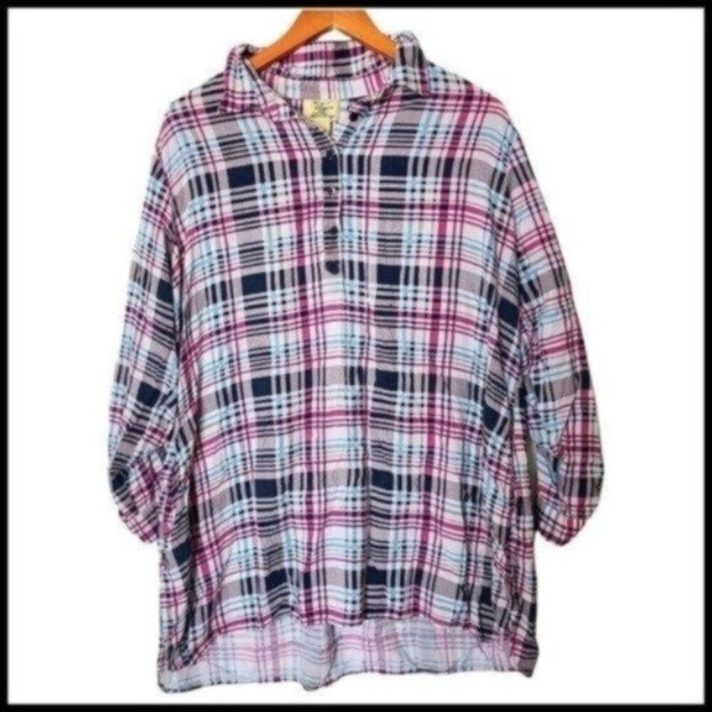 Stevie & Lindsay Plus size 2X Plaid Shirt